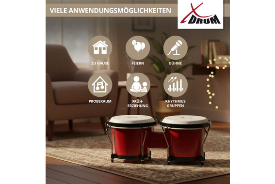 XDrum Bongos Club Weinrot  - Retoure (Zustand: sehr gut) image 5