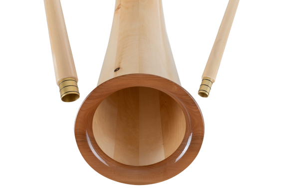 Lechgold Alphorn Zirbe F 360 cm Set 3 pièces incl. tube à main en Sib image 5