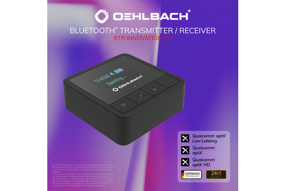Oehlbach BTR Innovation 5.2 Trasmettitore Ricevitore Bluetooth a Batteria image 5
