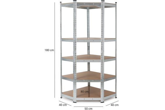 Stagecaptain Heavyrack Scaffale Angolare per Magazzino con Ripiani in Legno, max. 875 kg image 5