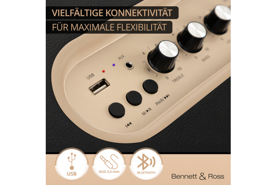 Bennett & Ross BB-860BK Blackmore Bluetooth Lautsprecher Schwarz  - Retoure (Verpackungsschaden) image 5