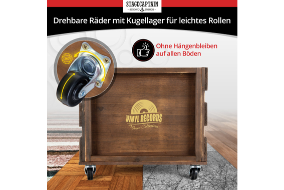 Stagecaptain SPKB-100 BN Schallplattenkiste "Emil" aus Bambus Braun  - Retoure (Zustand: sehr gut) image 5