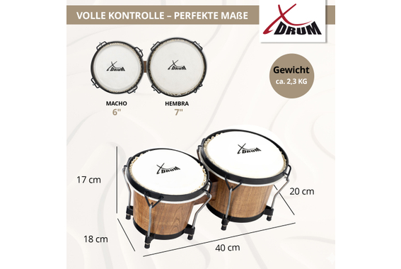 XDrum Bongos Club Tobacco Set incl. Bongotas image 5