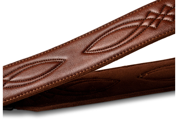 Taylor 2" Vegan Leren Gitaarband Medium Brown image 5
