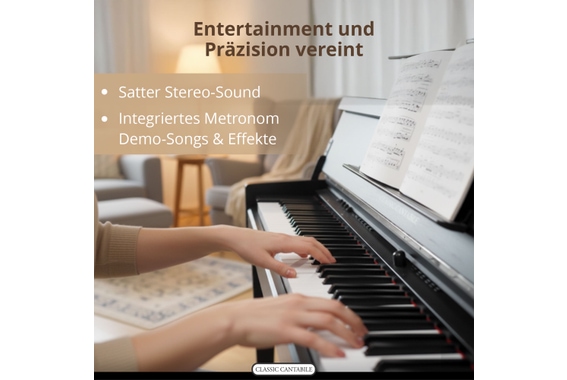 Classic Cantabile UP-1 SH Pianoforte Elettrico Verticale Nero Lucido image 5