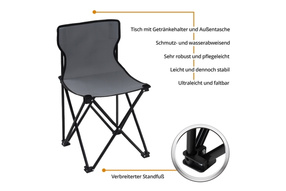 Stagecaptain CS-4547 GY Campingtisch-Set klein Grau image 5