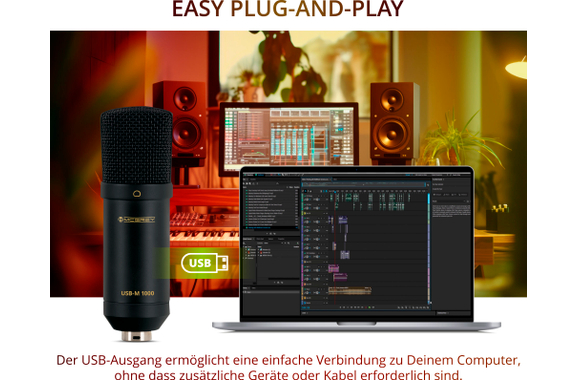 McGrey USB-M 1000 BK Microphone à condensateur pour podcast image 5