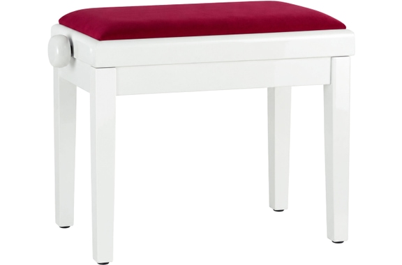 Classic Cantabile Banquette De Piano Modèle A Blanc Laqué Velours Rouge image 5