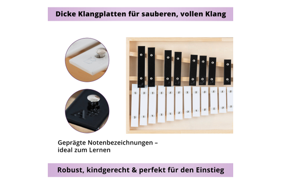 Classic Cantabile GSH-25 Glockenspiel Con Caja De Madera Cromático image 5
