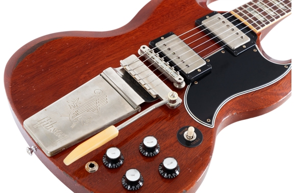 Gibson 1964 SG Standard con Maestro Vibrola Faded Cherry Heavy Aged image 5