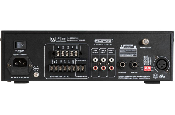 Omnitronic CPZ-60P PA Mixer-Amplifier image 5