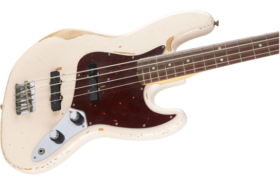 Fender Flea Signature Jazz Bass Road Worn Shell Pink image 5