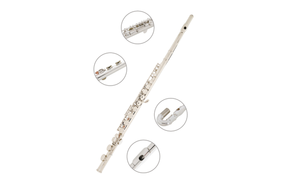 Classic Cantabile FL-200U Dwarsfluit Neusilber image 5
