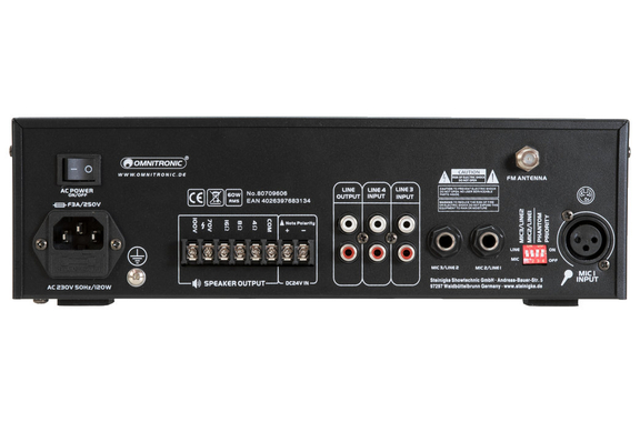 Omnitronic CPE-60P PA Mixer Amplifier image 5