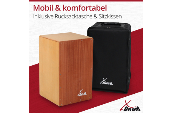 XDrum Cajon Primero Sapeli incl. escuela de cajón y funda image 5