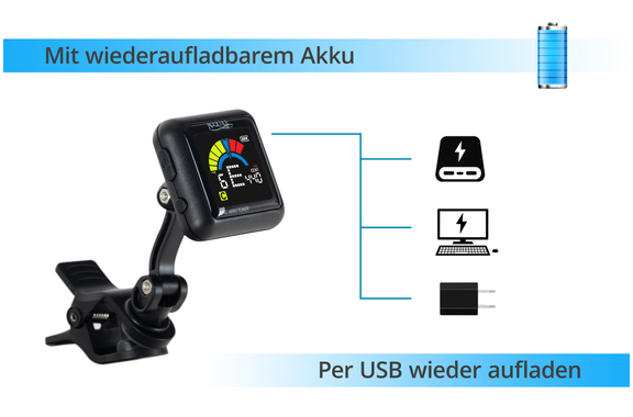 Rocktile 5-4C AKKU Clip Tuner image 5