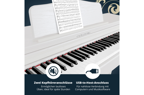 Classic Cantabile DP-230 WM E-Piano Wit mat Set image 5