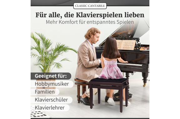 Classic Cantabile Banco De Piano Caoba Mate image 5