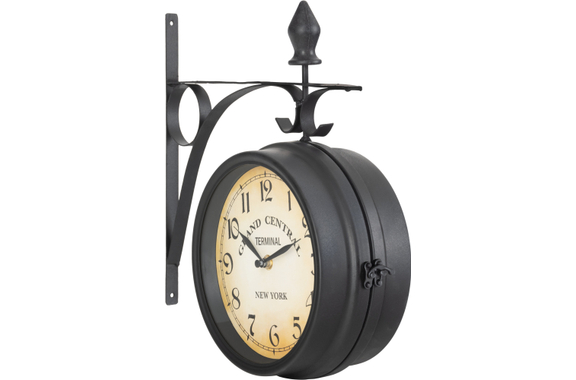 Stagecaptain BHU-3334 BK Orologio da stazione piccolo con supporto da parete nero image 5
