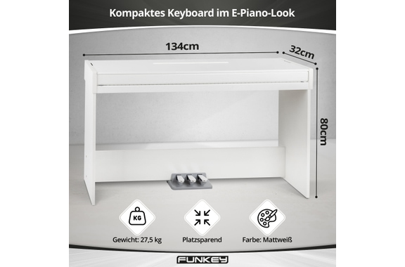 FunKey DP-1088 WM Digitalpiano Wit mat image 5