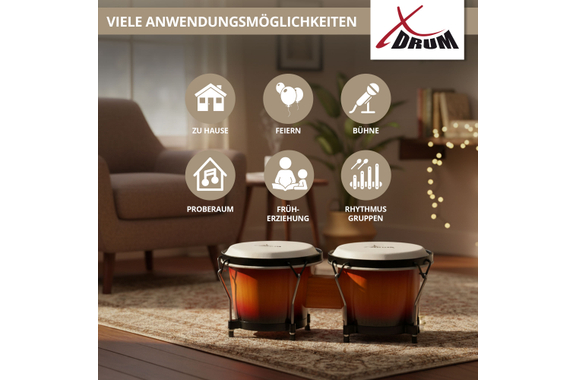 XDrum Bongos Club Vintage Sunburst image 5