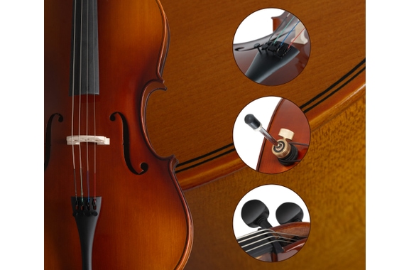 Classic Cantabile Student Cello 3/4 Set incl. Bow and Case image 5