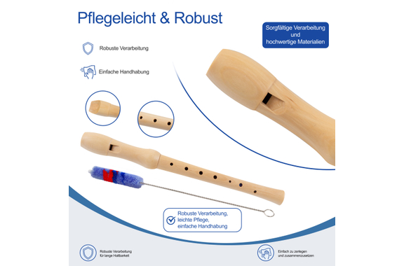 Classic Cantabile Stella Blockflöte Ahorn deutsche Griffweise image 5