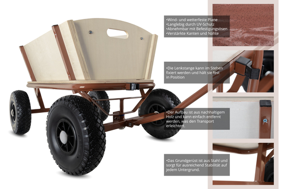 Stagecaptain BW-1812D BN Bollycart Holz-Bollerwagen braun  - Retoure (Zustand: gut) image 5
