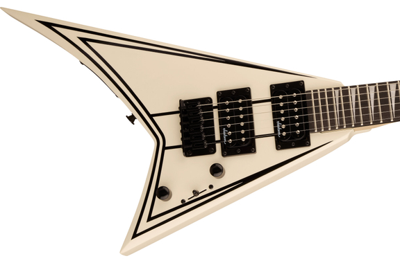 Jackson JS Series RR Minion JS1X Snow White with Black Pin Stripes image 5