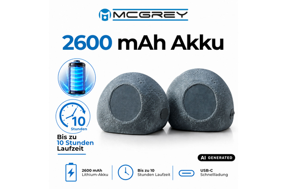 McGrey SSB-420 GY/RD BT Enceintes Aspect Pierre (Paire) image 5
