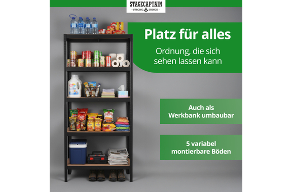 Stagecaptain Heavyrack Lagerregal Holzböden Schwarz, max. 875 kg  - Retoure (Zustand: sehr gut) image 5