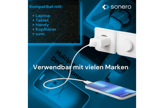 Sonero 20W USB-C PD Charger White image 5