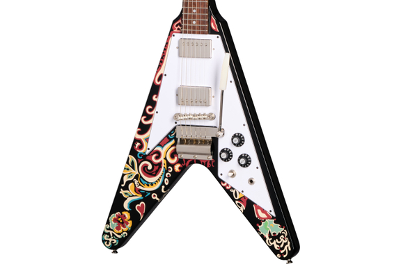Epiphone Jimi Hendrix "Love Drops" Flying V Ebony image 5