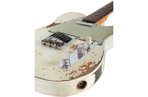 Fender Custom Shop 1960 Telecaster Custom Heavy Relic Aged Olympic White Over Chocolate 3-Tone Sunburst image 5