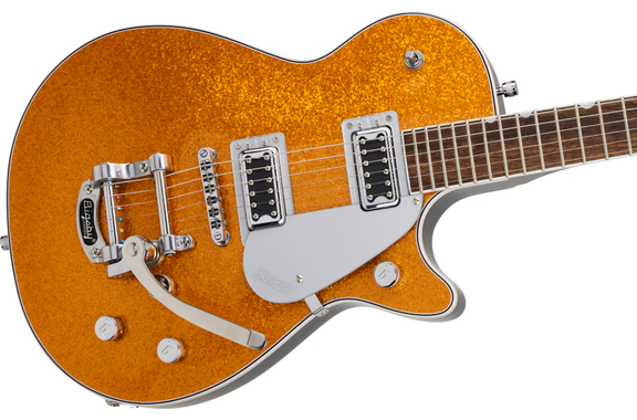 Gretsch G5230T Electromatic Sparkle Jet FT Single-Cut met Bigsby Gold Sparkle image 5