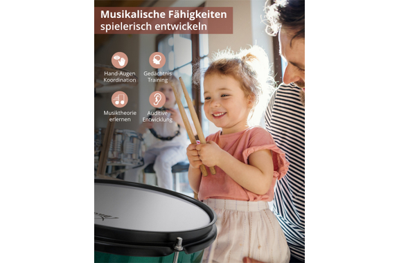 XDrum Junior Pro Kinder Schlagzeug Emerald Green Sparkle inkl. Schule image 5