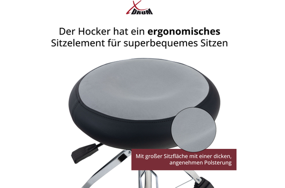 XDrum Drum Throne Pneumatic Donut Gray image 5