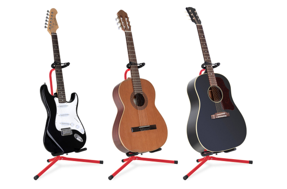 Classic Cantabile GS-30 RD Support Guitare (léger) Rouge Set de 3 image 5
