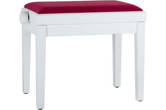 Classic Cantabile Banc De Piano Modèle A Blanc Mat Velours Rouge image 5