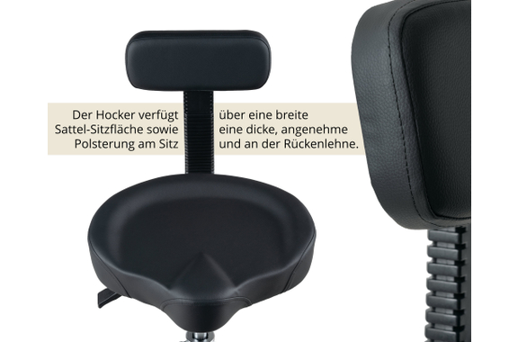 XDrum BeatSeat Drumkruk Zadel Pneumatisch met Rugleuning image 5