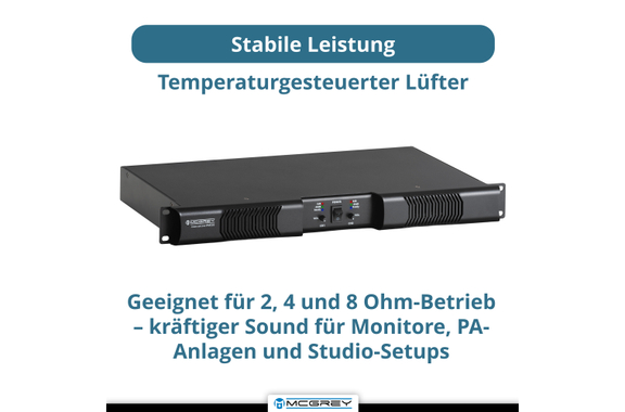McGrey PA-4502 Endstufe 1 HE 2x 450 Watt image 5