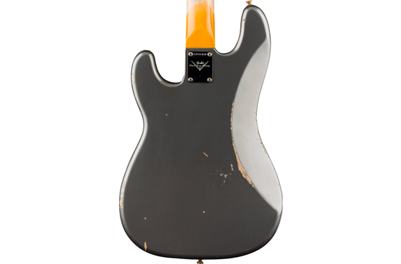 Fender 1960 Precision Bass Relic Super Faded Aged Charcoal Frost Metallic image 5