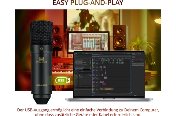 Pronomic USB-M 2000 BK Podcast Kondensatormikrofon  - Retoure (Zustand: sehr gut) image 5