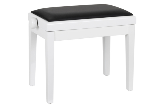 Classic Cantabile Banc De Piano Modèle A Blanc Laqué Avec Coussin Noir image 5