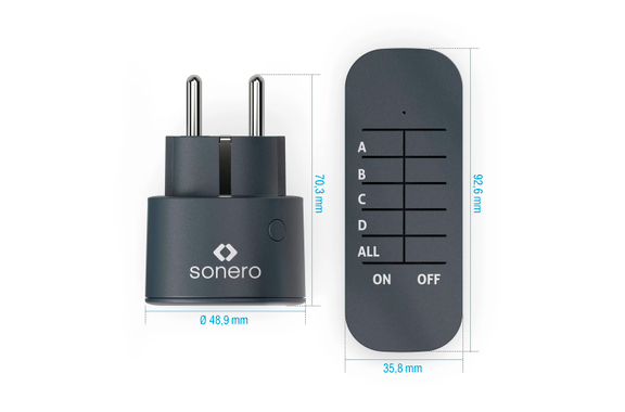 sonero Funksteckdosen-Set 4-fach 2.300 Watt Anthrazit image 5