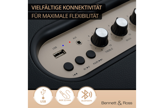 Bennett & Ross BB-880BK Blackmore Giant Bluetooth Lautsprecher Schwarz image 5