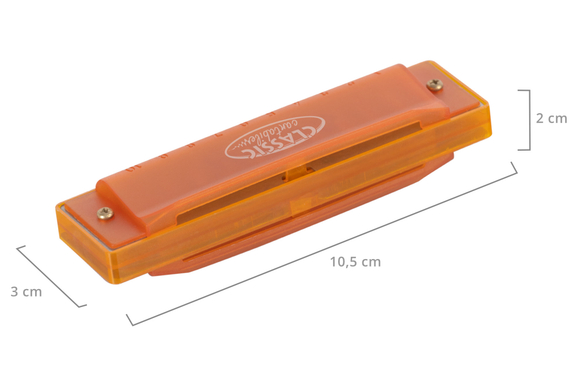 Classic Cantabile FBH-10 ON FunKids Harmonica C Major Orange image 5