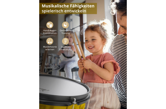 XDrum Junior Pro Kinder Schlagzeug Sunset Gold Sparkle inkl. Schule image 5
