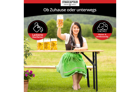 Stagecaptain Hirschgarten Conjunto De Muebles Para Carpa De Cerveza Family Set image 5