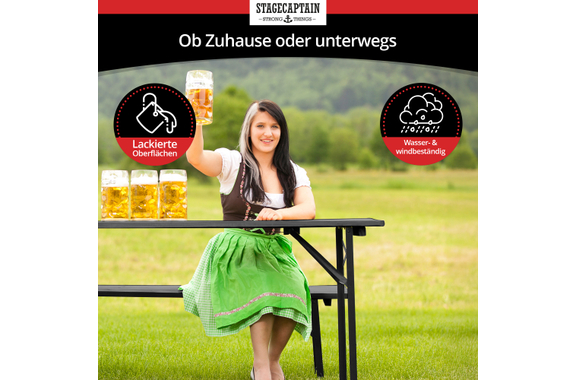 Stagecaptain Hirschgarten Beer Tent Set for Balcony 110 cm Dark Gray image 5